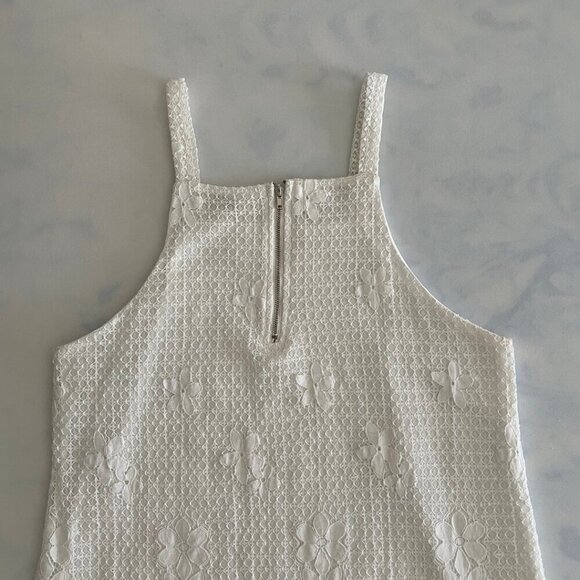 Francesca's White Floral Lace Flowy Sleeveless Mini Dress - Picture 5 of 8